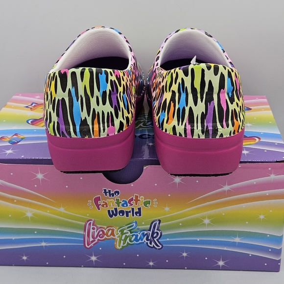 NEW Lisa Frank × CROCS nonmarking, slip resistant cheetah print  clogs size 7 - Picture 11 of 15